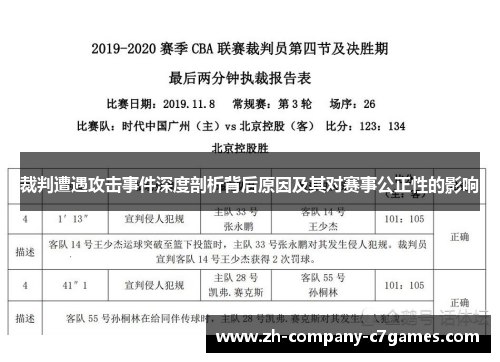 裁判遭遇攻击事件深度剖析背后原因及其对赛事公正性的影响